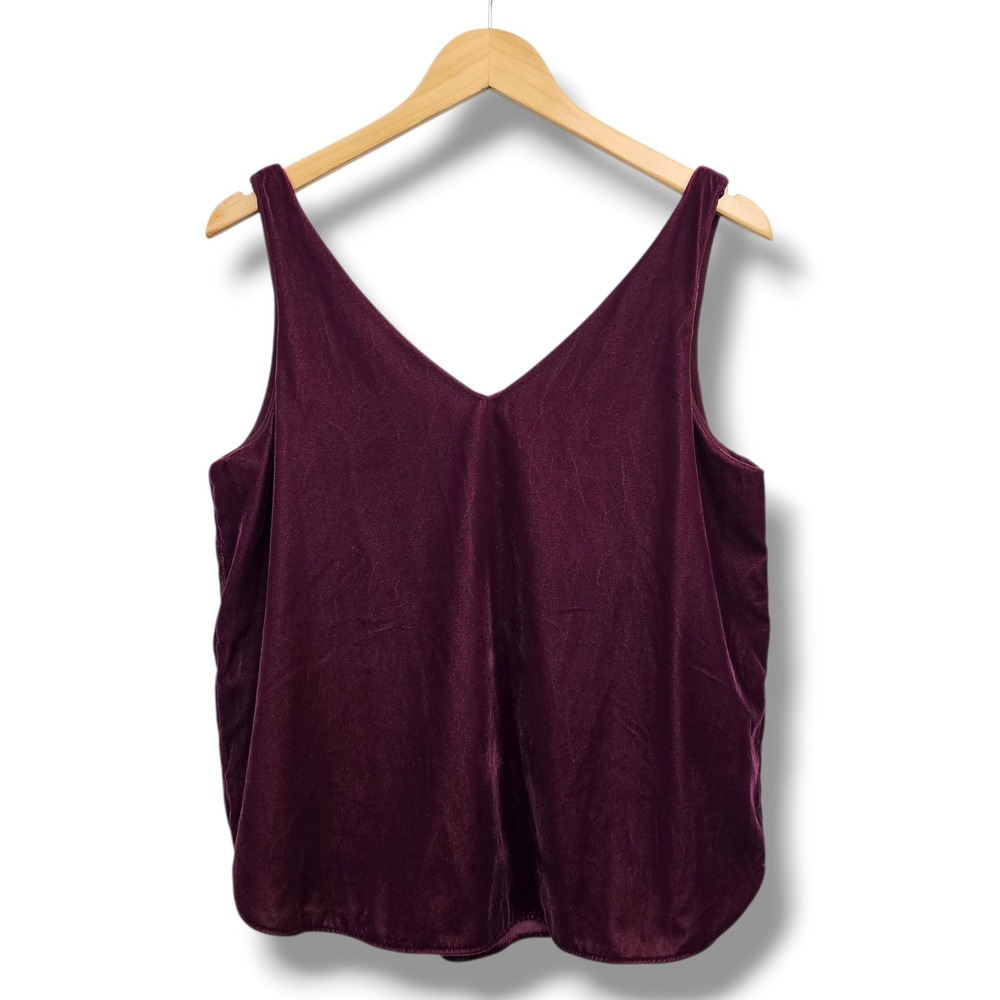 Loft Tank Top M Women Purple Velvet‎ Sleeveless Cami Lined Whimsigoth Dark Fairy